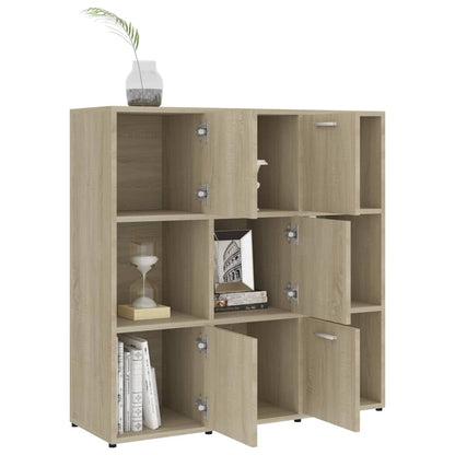 vidaXL Book Cabinet Sonoma Oak 90x30x90 cm Engineered Wood - Brown