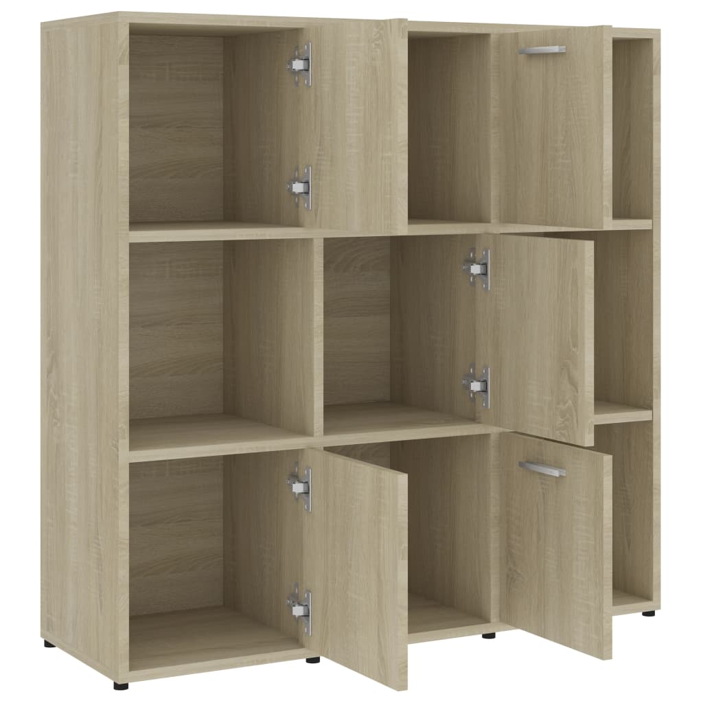 vidaXL Book Cabinet Sonoma Oak 90x30x90 cm Engineered Wood - Brown