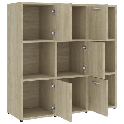 vidaXL Book Cabinet Sonoma Oak 90x30x90 cm Engineered Wood - Brown
