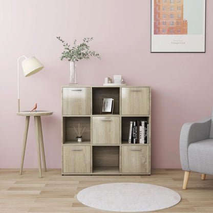vidaXL Book Cabinet Sonoma Oak 90x30x90 cm Engineered Wood - Brown