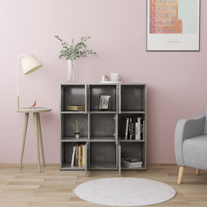 vidaXL Book Cabinet Concrete Grey 90x30x90 cm Engineered Wood