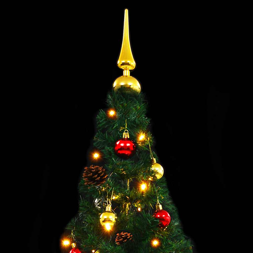 vidaXL Artificial Pre-lit Christmas Tree with Baubles Green 210 cm - 210 x 110 cm