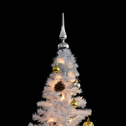 vidaXL Artificial Pre-lit Christmas Tree with Baubles White 150 cm - 150 x 80 cm