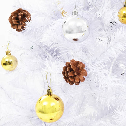 vidaXL Artificial Pre-lit Christmas Tree with Baubles White 150 cm - 150 x 80 cm