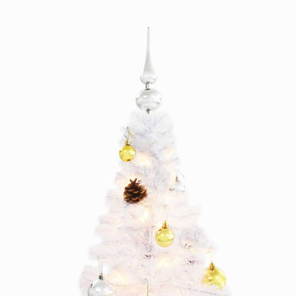 vidaXL Artificial Pre-lit Christmas Tree with Baubles White 210 cm - 210 x 110 cm