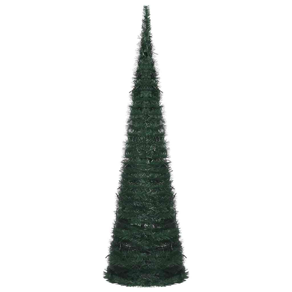 vidaXL Pop-up String Artificial Pre-lit Christmas Tree Green 150 cm - 150 x 50 cm
