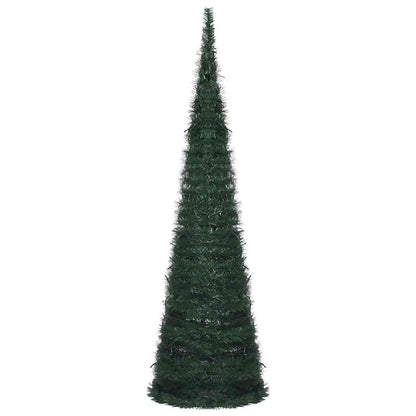 vidaXL Pop-up String Artificial Pre-lit Christmas Tree Green 150 cm - 150 x 50 cm