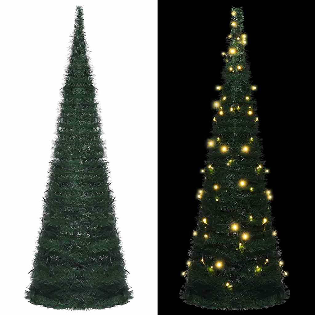 vidaXL Pop-up Christmas Tree | Green | PVC | Tall | Collapsible - 180 x 60 cm