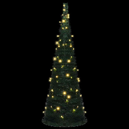 vidaXL Pop-up Christmas Tree | Green | PVC | Tall | Collapsible - 180 x 60 cm