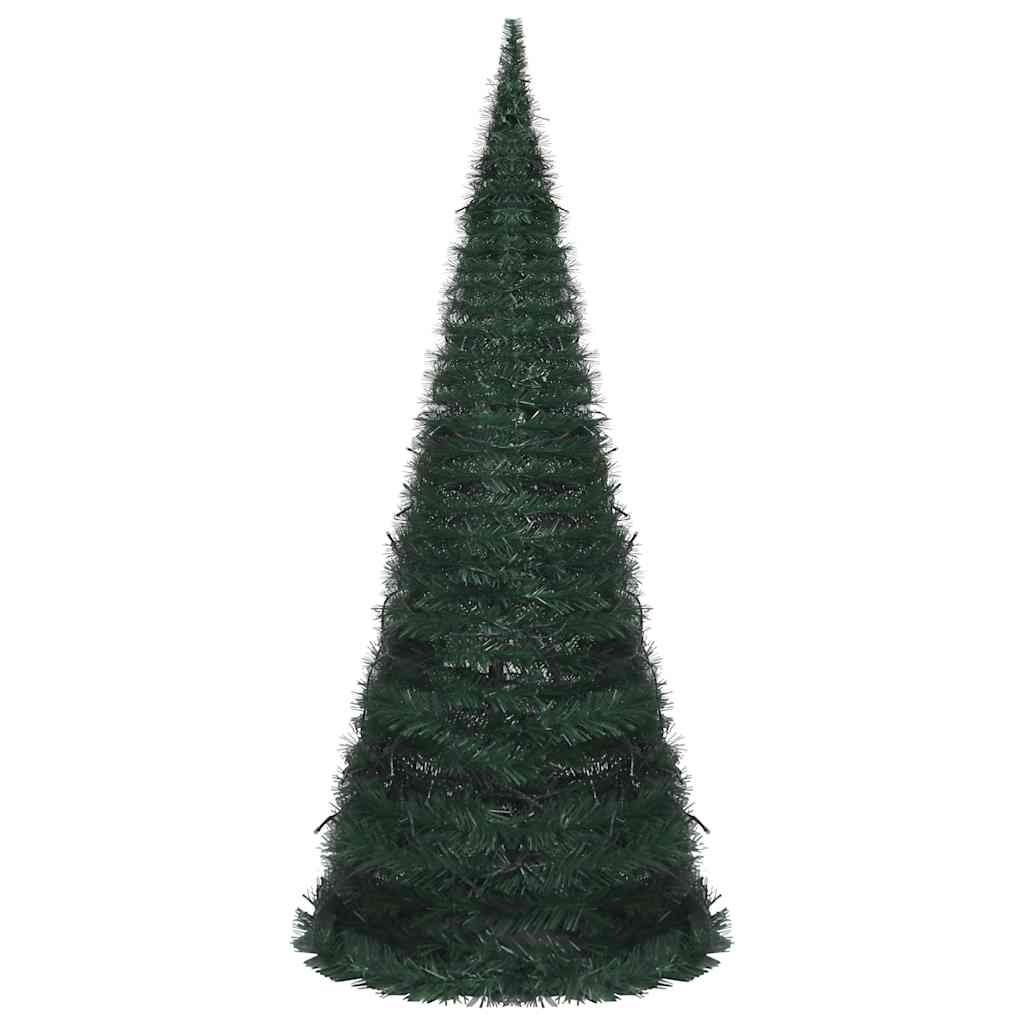 vidaXL Pop-up String Artificial Pre-lit Christmas Tree Green 210 cm - 210 x 71 cm