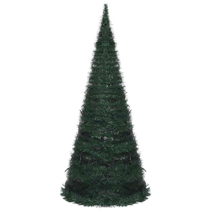 vidaXL Pop-up String Artificial Pre-lit Christmas Tree Green 210 cm - 210 x 71 cm