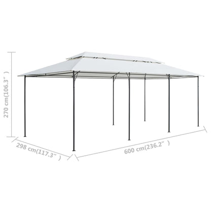 vidaXL Gazebo | White | Tubular steel | Large | UV-resistant materials | Gazebo