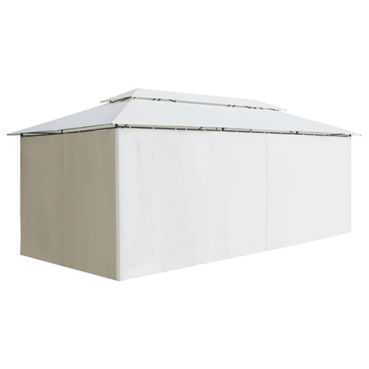 vidaXL Gazebo with Curtains 600x298x270 cm White 180g/m²