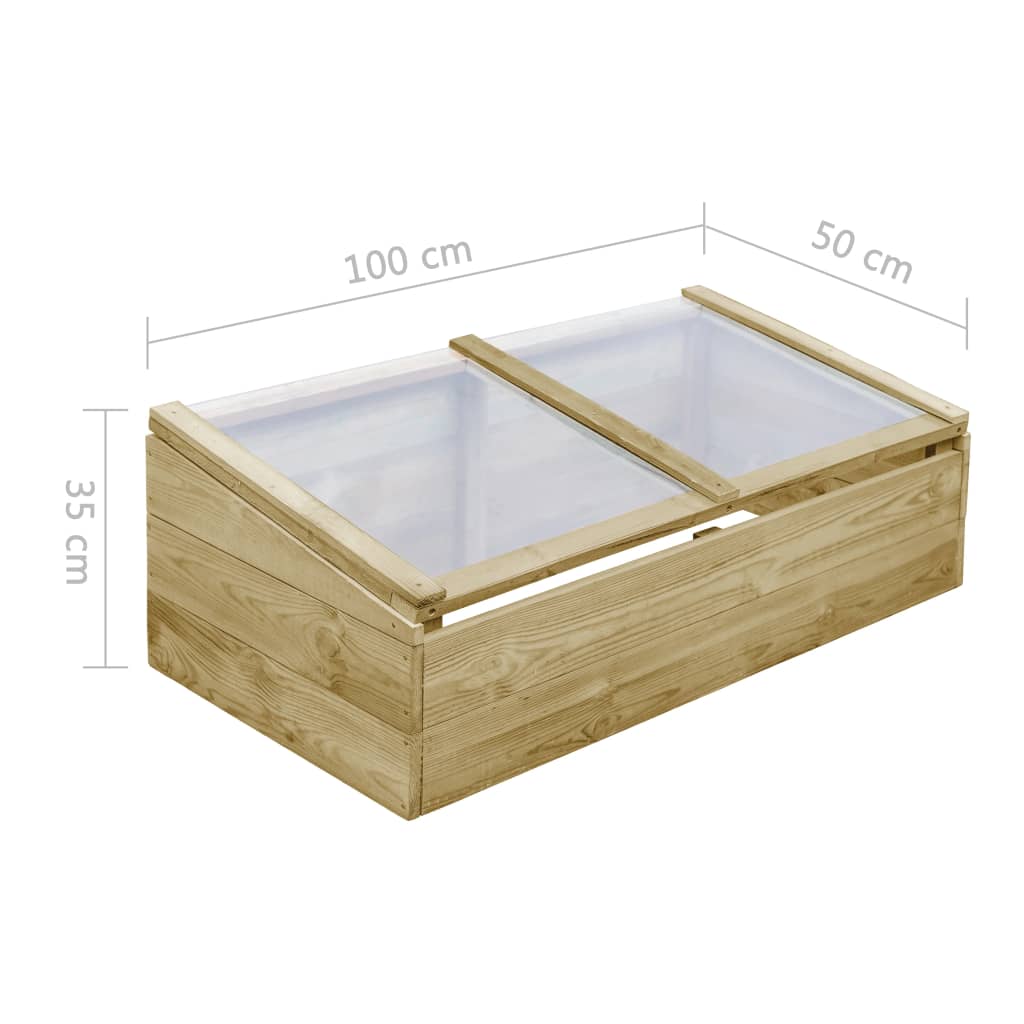 vidaXL Greenhouses 2 pcs Impregnated Pinewood 100x50x35 cm - Green