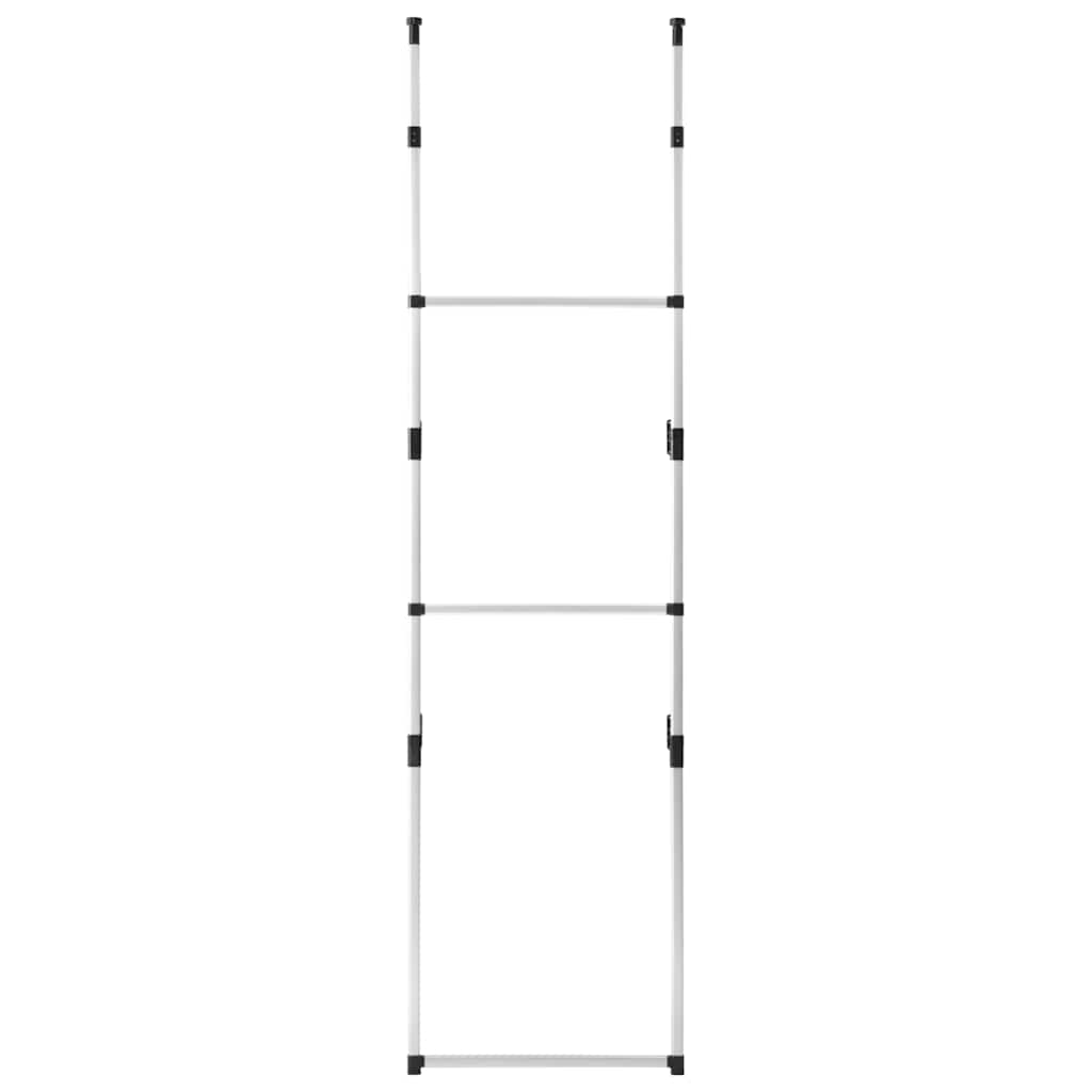 321105 vidaXL Telescopic Wardrobe System with Rods Aluminium - Silver - 70 x 28.5 x 300 cm