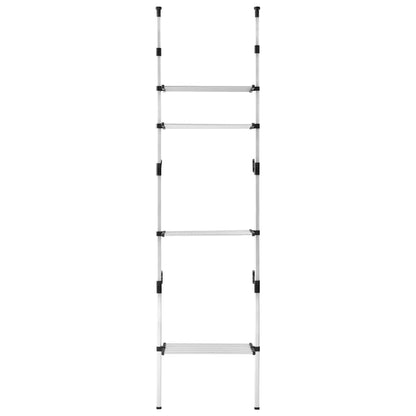 321106 vidaXL Telescopic Wardrobe System with Shelves Aluminium - Silver - 70 x 40 x 300 cm