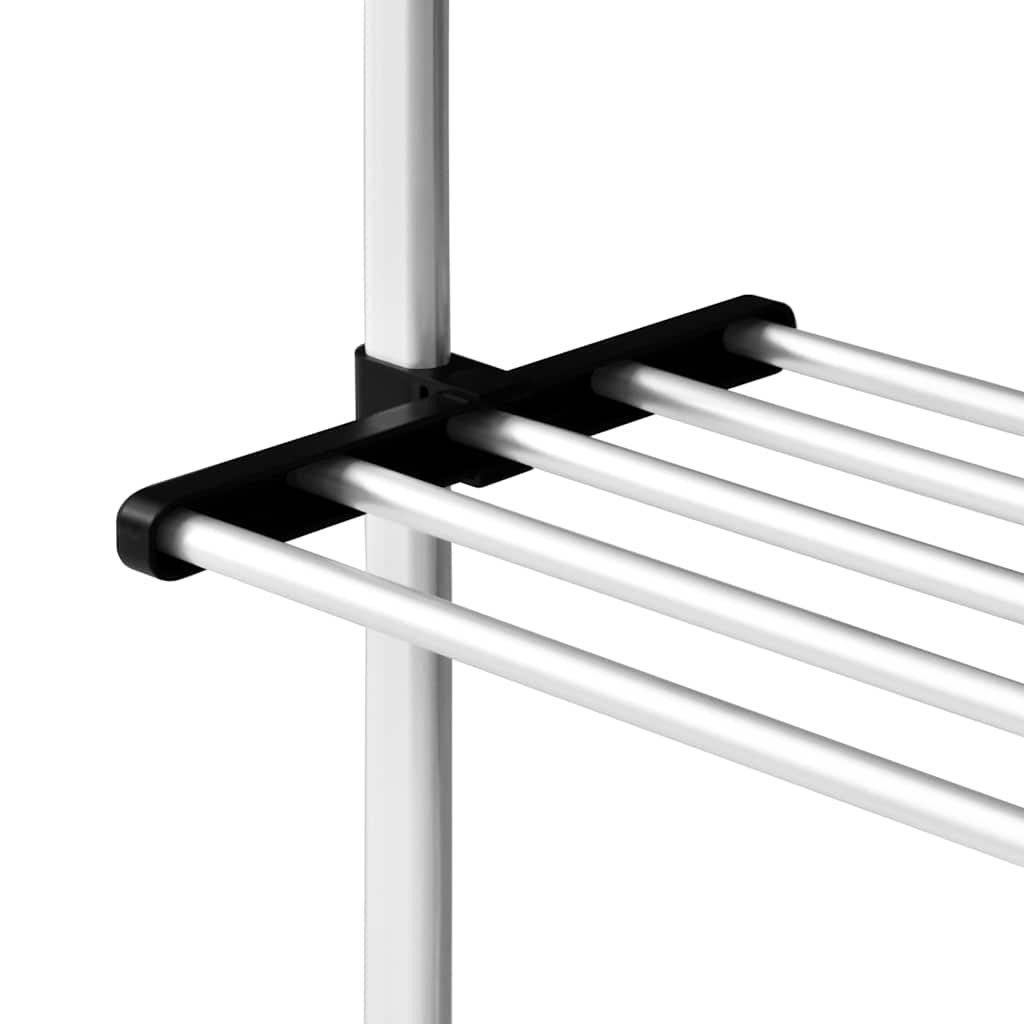 321106 vidaXL Telescopic Wardrobe System with Shelves Aluminium - Silver - 70 x 40 x 300 cm