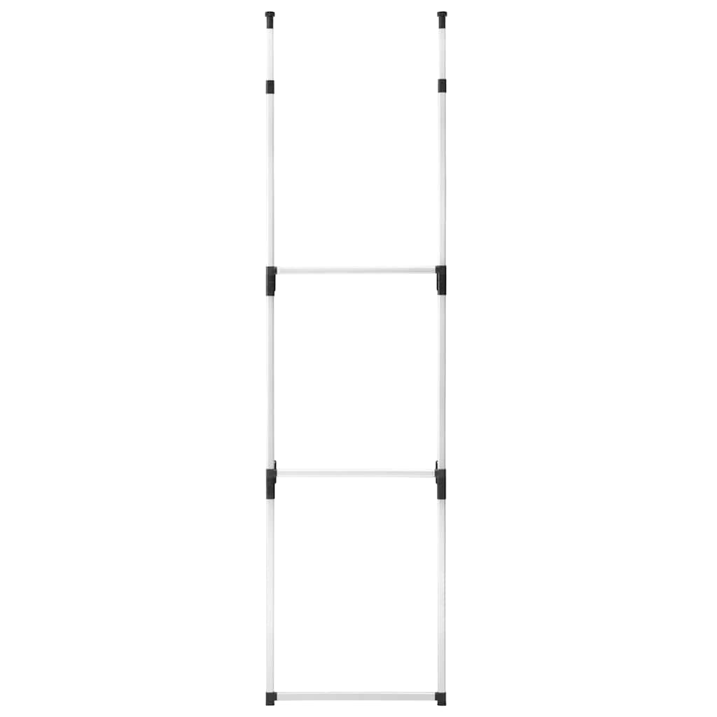 321112 vidaXL Telescopic Wardrobe System with Rods Aluminium - Silver - 110 x 28 x 300 cm