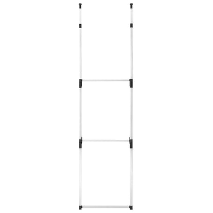 321112 vidaXL Telescopic Wardrobe System with Rods Aluminium - Silver - 110 x 28 x 300 cm