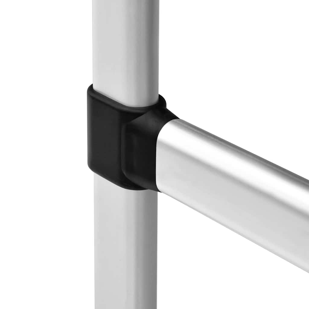 321112 vidaXL Telescopic Wardrobe System with Rods Aluminium - Silver - 110 x 28 x 300 cm