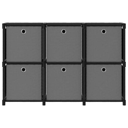 vidaXL 6-Cube Display Shelf with Boxes Black 103x30x72.5 cm Fabric