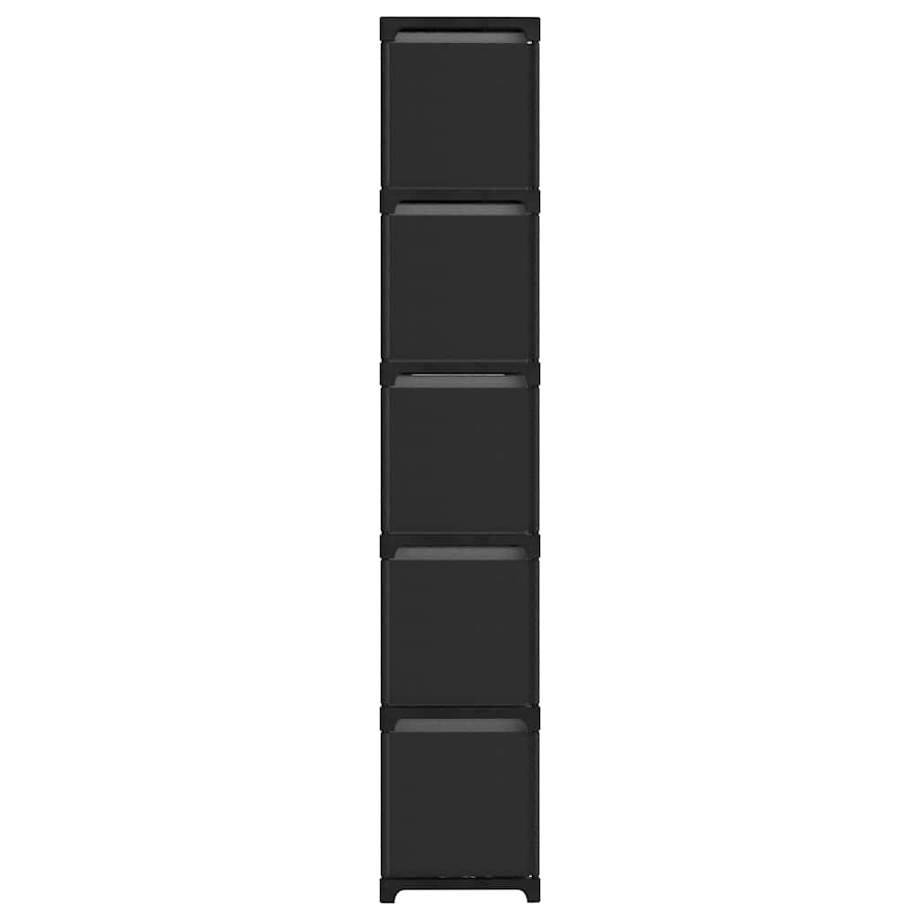 vidaXL 15-Cube Display Shelf with Boxes Black 103x30x175.5 cm Fabric