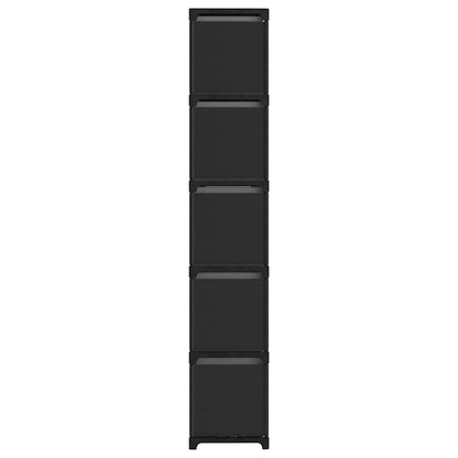 vidaXL 15-Cube Display Shelf with Boxes Black 103x30x175.5 cm Fabric