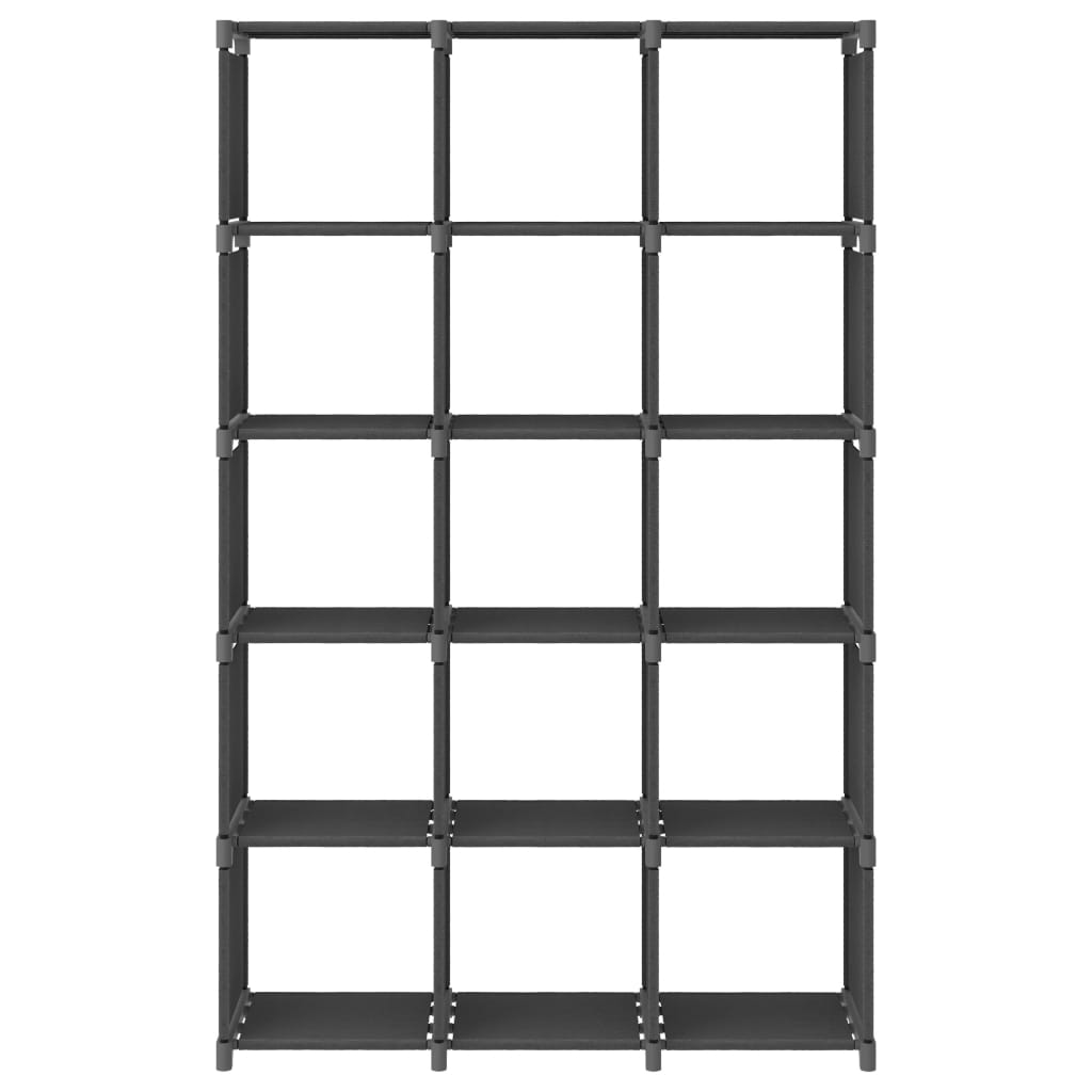 vidaXL 15-Cube Display Shelf Grey 103x30x175.5 cm Fabric