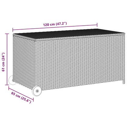 vidaXL Garden Storage Box Black 120x65x61 cm Poly Rattan