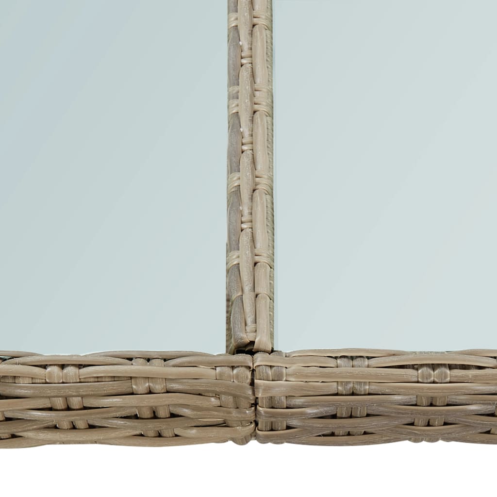 vidaXL Garden Dining Table Brown 200x100x74 cm Glass and Poly Rattan - 23150