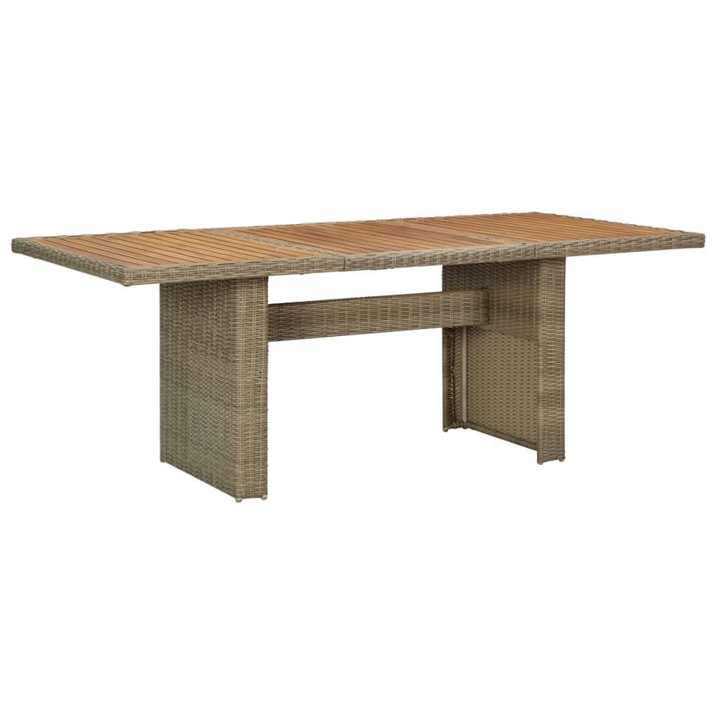 vidaXL Garden Dining Table Brown 200x100x74 cm Poly Rattan