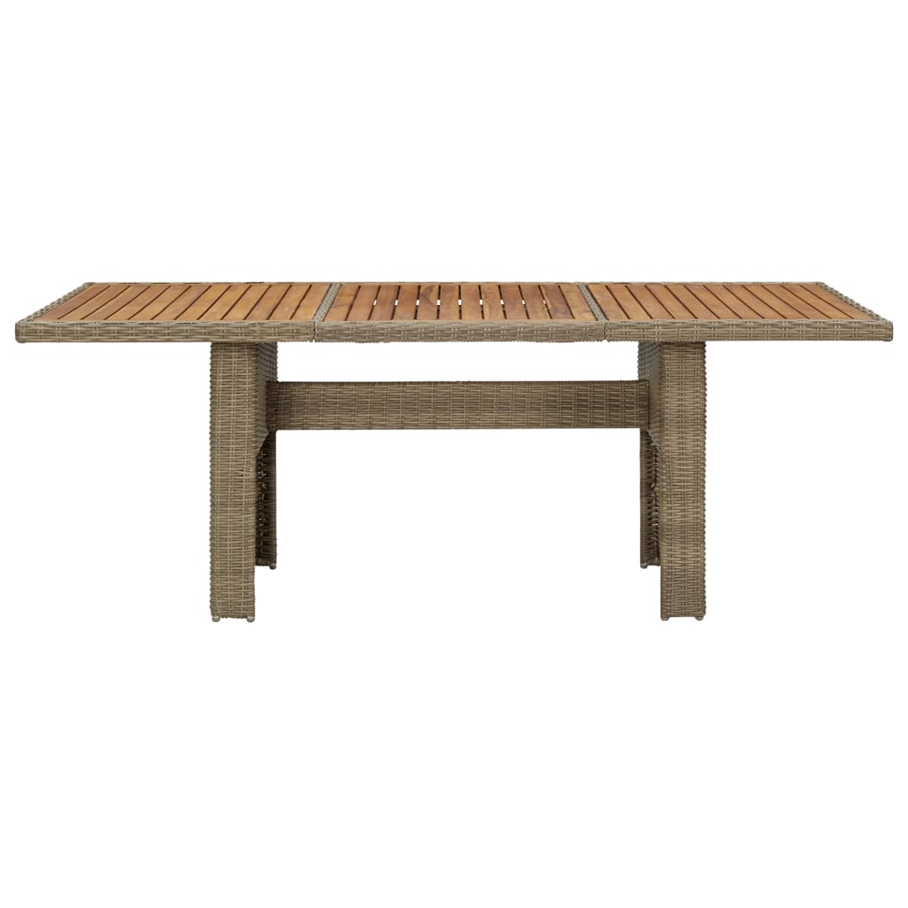 vidaXL Garden Dining Table Brown 200x100x74 cm Poly Rattan
