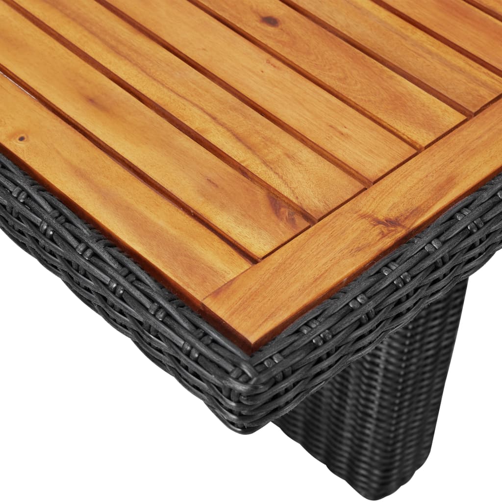 vidaXL Garden Dining Table Black 200x100x74 cm Poly Rattan
