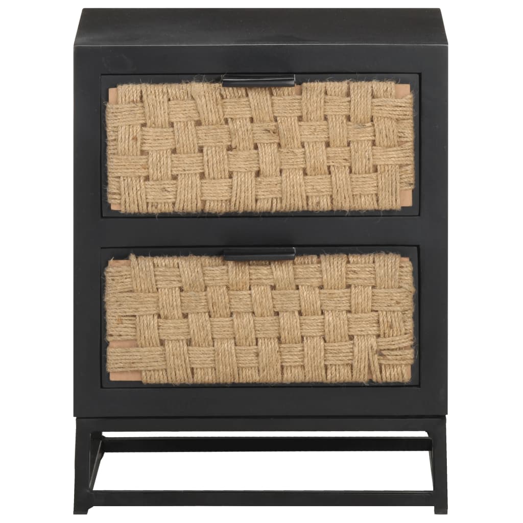 vidaXL Bedside Cabinet 40x30x50 cm Solid Mango Wood - Black