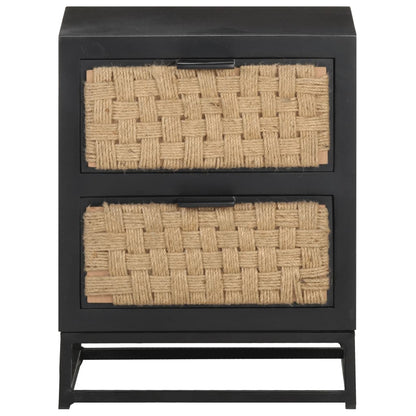 vidaXL Bedside Cabinet 40x30x50 cm Solid Mango Wood - Black