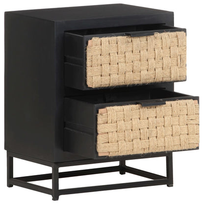 vidaXL Bedside Cabinet 40x30x50 cm Solid Mango Wood - Black