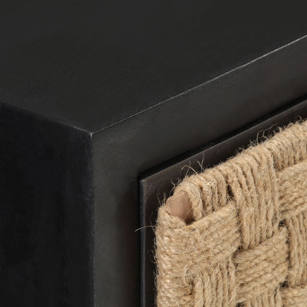 vidaXL Bedside Cabinet 40x30x50 cm Solid Mango Wood - Black
