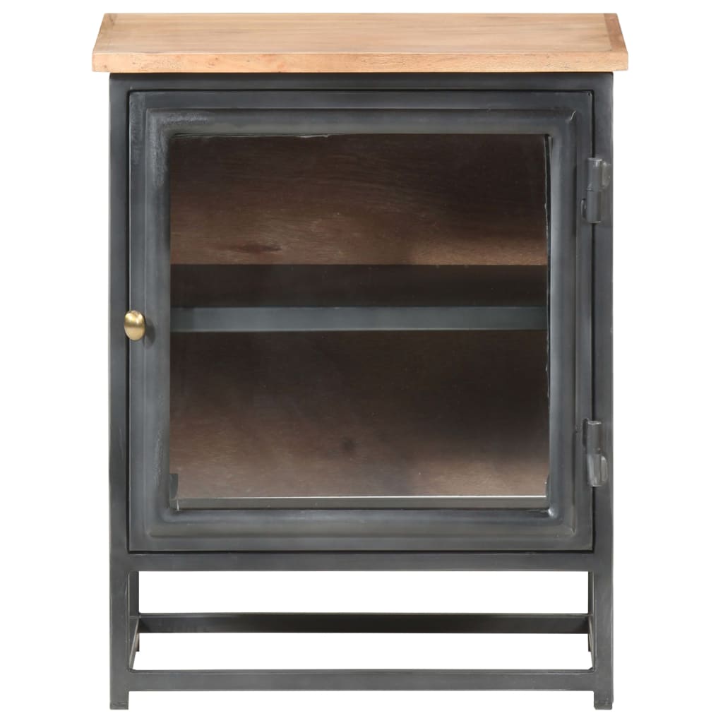 vidaXL Bedside Cabinet Grey 40x30x50 cm Solid Acacia Wood