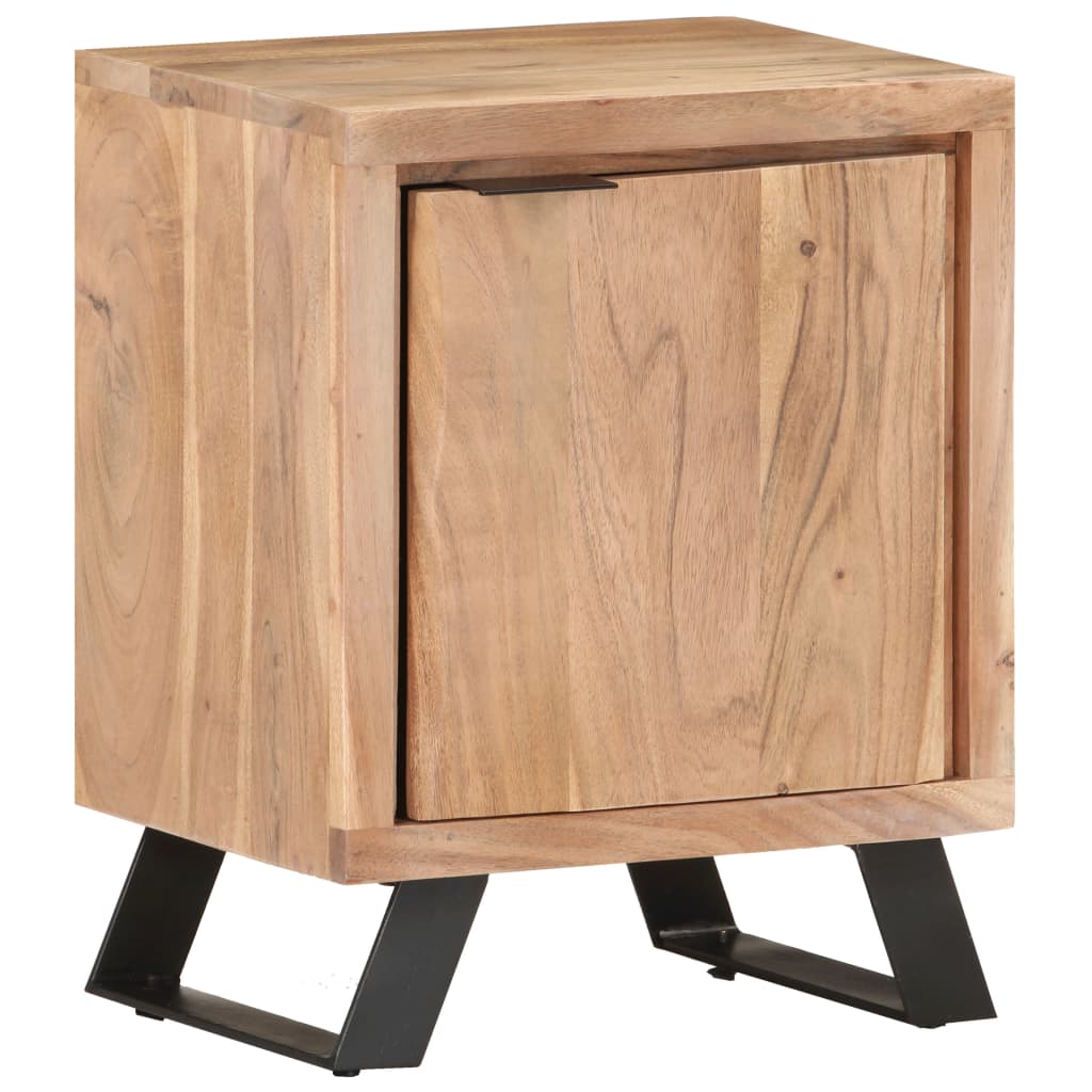 vidaXL Bedside Cabinet 40x30x50 cm Solid Acacia Wood with Live Edges - Brown