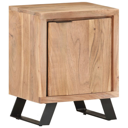 vidaXL Bedside Cabinet 40x30x50 cm Solid Acacia Wood with Live Edges - Brown