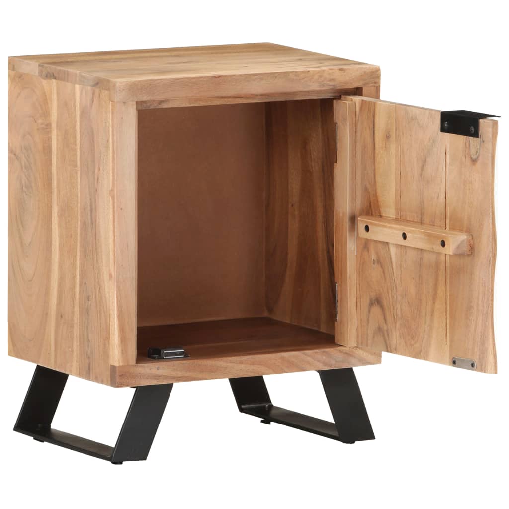 vidaXL Bedside Cabinet 40x30x50 cm Solid Acacia Wood with Live Edges - Brown