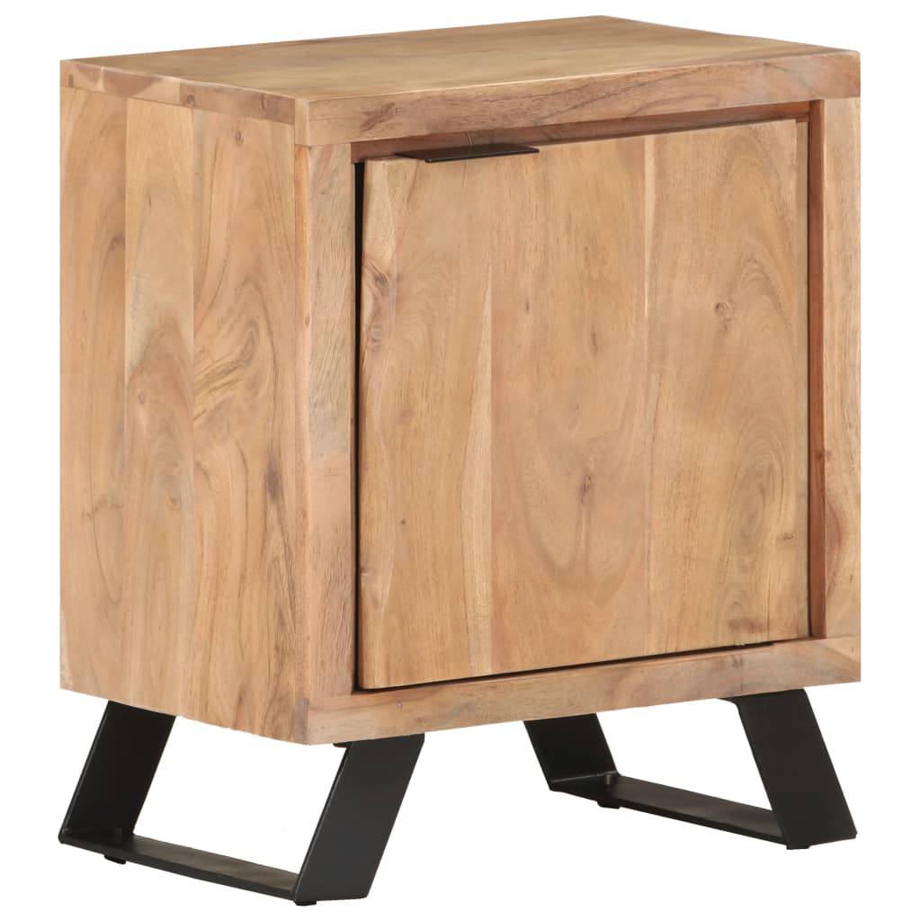vidaXL Bedside Cabinet 40x30x50 cm Solid Acacia Wood with Live Edges - Brown