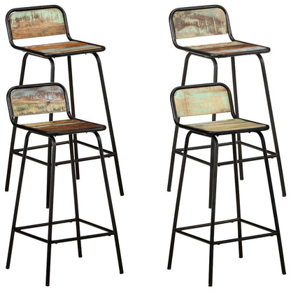 vidaXL Bar Chairs 4 pcs Solid Reclaimed Wood - Brown - 44 x 44 x 84 cm