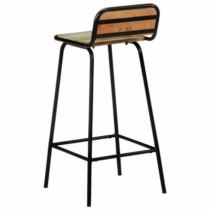 vidaXL Bar Chairs 4 pcs Solid Reclaimed Wood - Brown - 44 x 44 x 84 cm