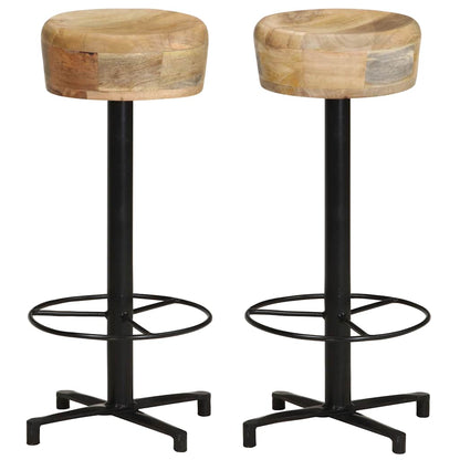 vidaXL Bar Stools 2 pcs 76 cm Solid Mango Wood - Brown