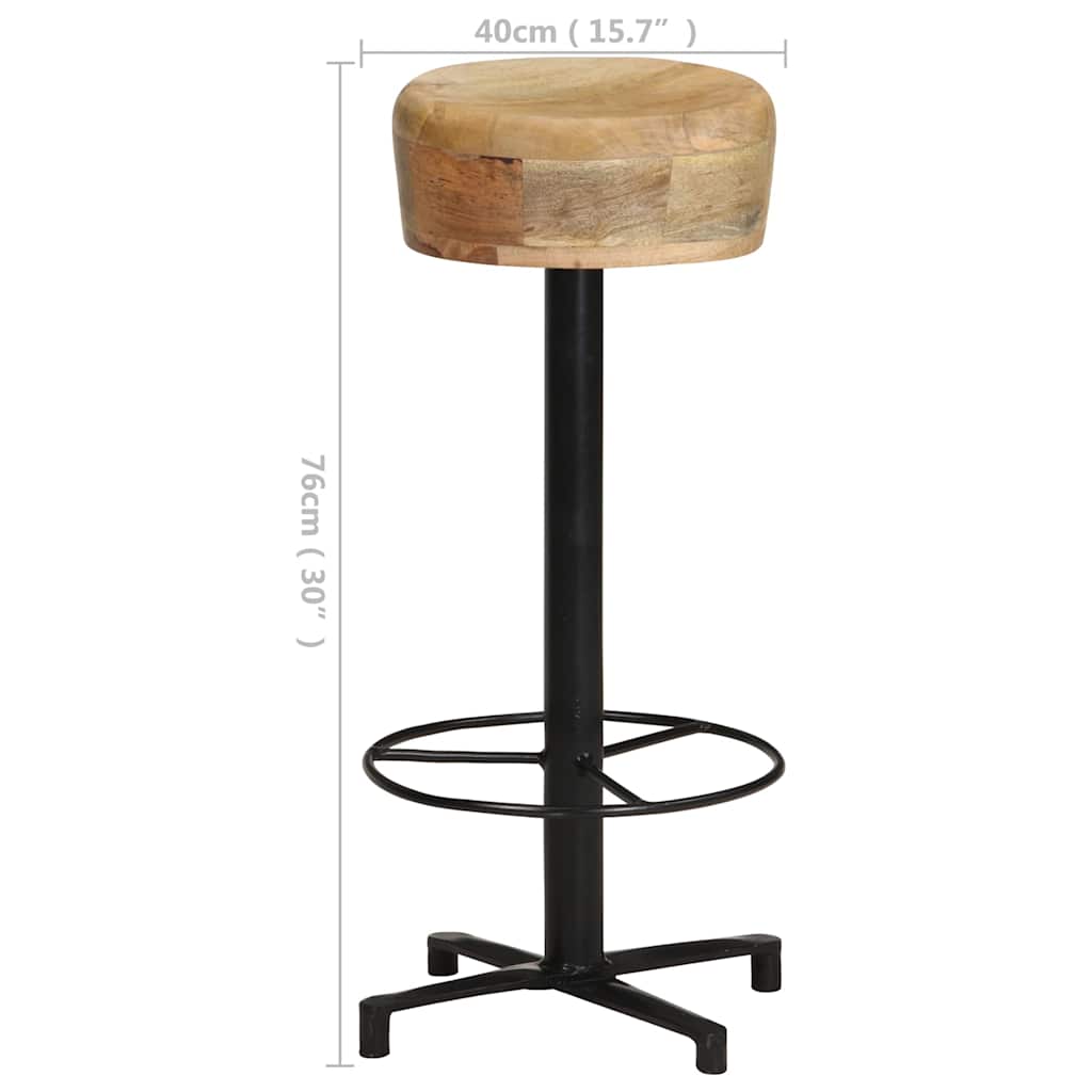 vidaXL Bar Stools 2 pcs 76 cm Solid Mango Wood - Brown