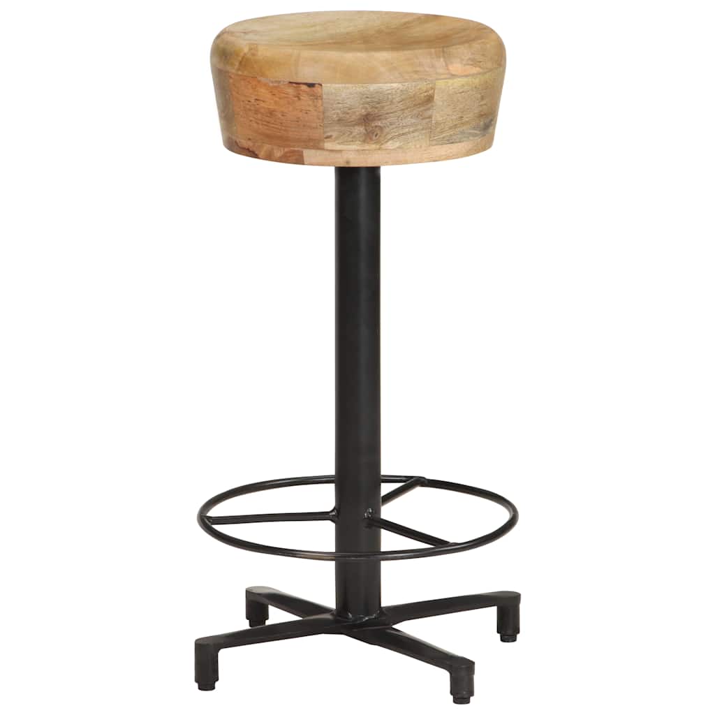 vidaXL Bar Stools 2 pcs 66 cm Solid Mango Wood - Brown - 40 x 40 x 66 cm