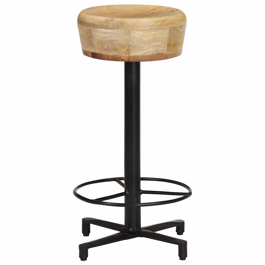 vidaXL Bar Stools 2 pcs 66 cm Solid Mango Wood - Brown - 40 x 40 x 66 cm