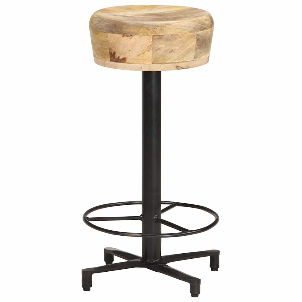 vidaXL Bar Stools 2 pcs 66 cm Solid Mango Wood - Brown - 40 x 40 x 66 cm