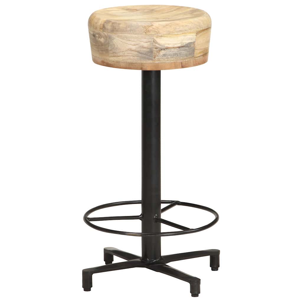 vidaXL Bar Stools 2 pcs 66 cm Solid Mango Wood - Brown - 40 x 40 x 66 cm